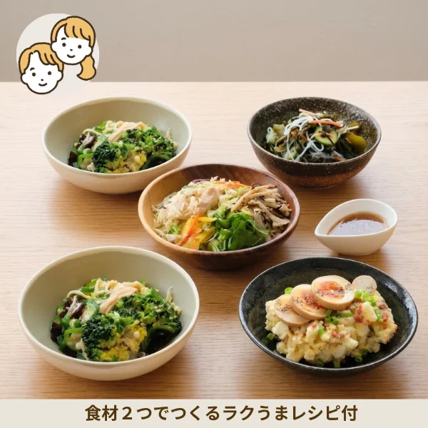 蒸し鶏とたっぷり野菜の副菜セット (大人2人)
