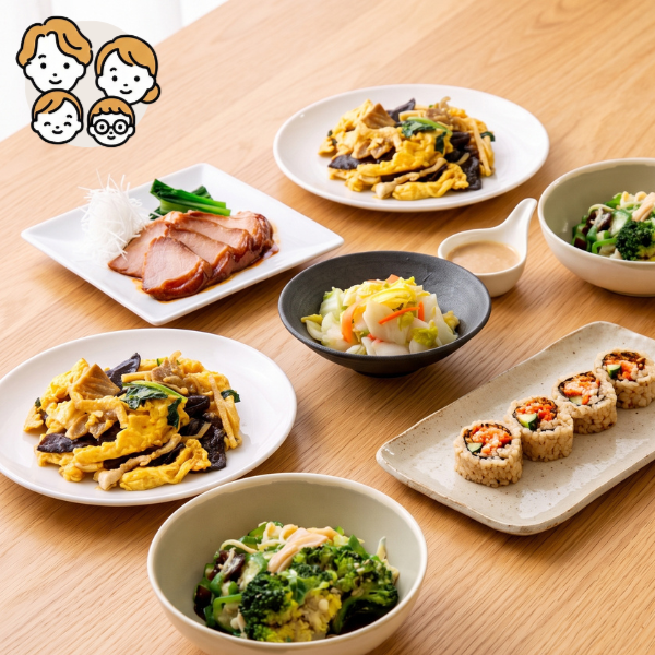 【初回おすすめ】やわらか煮豚と玉子中華炒めの主菜・副菜セット (ファミリー)