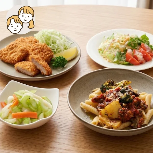 ヒレかつと彩りカポナータの主菜・副菜セット (大人2人)