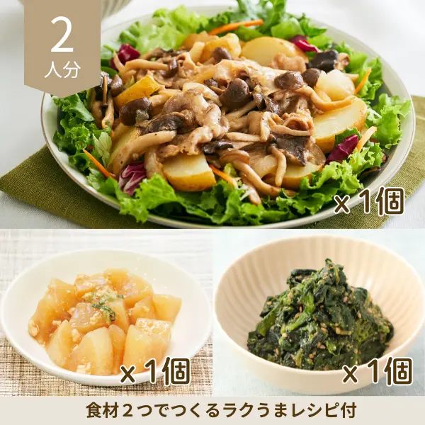 豚しゃぶサラダの和風副菜セット② (2人分)