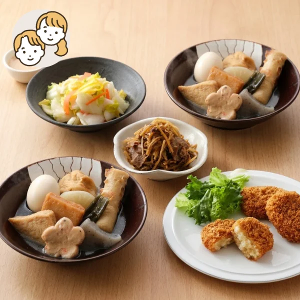 おでんと牛肉きんぴらの主菜・副菜セット (大人2人)