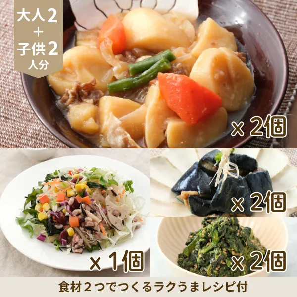 肉じゃがと彩り和惣菜の副菜セット (4人分)