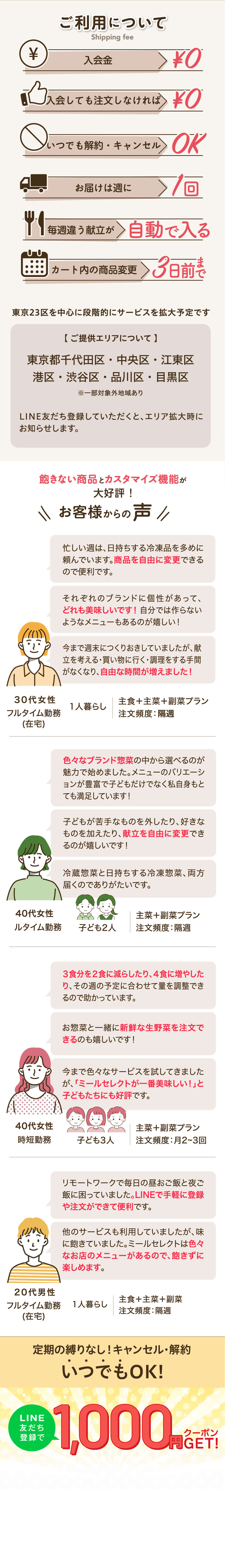 ご利用について 飽きない商品とカスタマイズ機能が大好評！お客様からの声